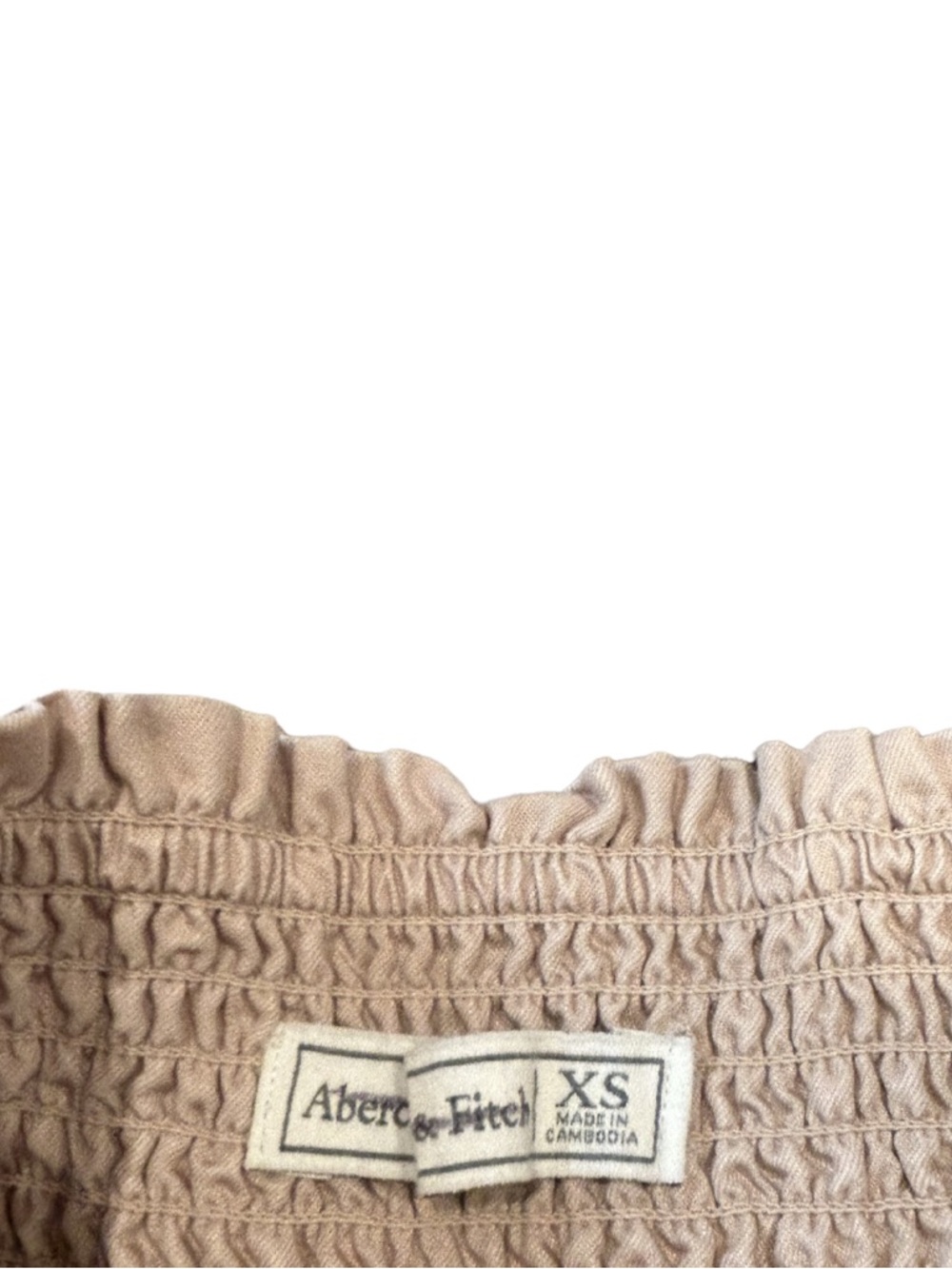 Abercrombie & Fitch Smocked Waist Shorts | Taupe/Tan | Size XS - Picture 3 of 4